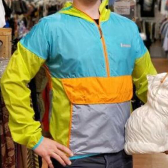 Cotopaxi Teva Technical Windbreaker 1/2 Zip Pull Over Jacket SZ Men’s XL Neon - Picture 7 of 7